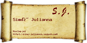 Simó Julianna névjegykártya